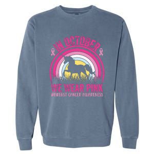 In October We Wear Pink Unicorn Breast Cancer Awareness Garment-Dyed Sweatshirt