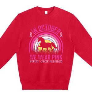 In October We Wear Pink Unicorn Breast Cancer Awareness Premium Crewneck Sweatshirt