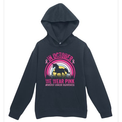 In October We Wear Pink Unicorn Breast Cancer Awareness Urban Pullover Hoodie