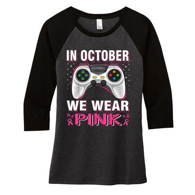 In October We Wea Gift Women's Tri-Blend 3/4-Sleeve Raglan Shirt