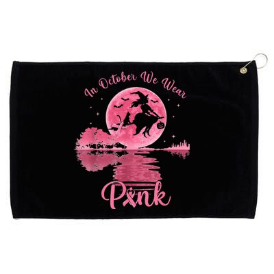 In October We Wear Witch Breast Cancer Halloween Grommeted Golf Towel