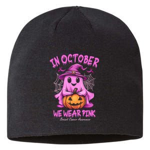 In October We Wear P.I.N.K. Ghost Witch Breast Cancer Awareness Sustainable Beanie