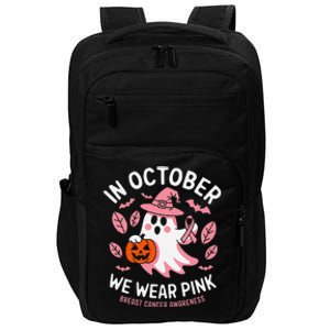 In October We Wear Pin.K Ghost Witch Breast Cancer Awareness Impact Tech Backpack