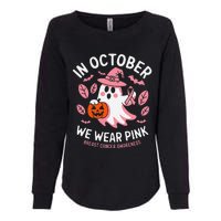 In October We Wear Pin.K Ghost Witch Breast Cancer Awareness Womens California Wash Sweatshirt