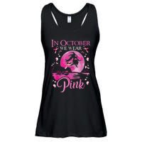 In October We Wear Pink Witch Breast Cancer Awareness Ladies Essential Flowy Tank