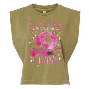 In October We Wear Pink Witch Breast Cancer Awareness Garment-Dyed Women's Muscle Tee