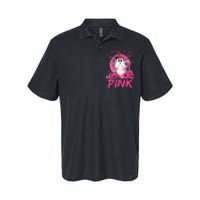 In October We Wear Pin.K Breast Cancer Ghost Witch Halloween Softstyle Adult Sport Polo