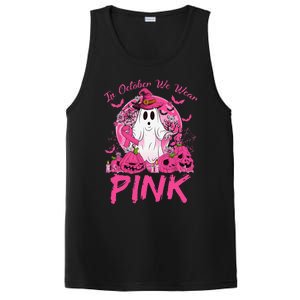 In October We Wear Pin.K Breast Cancer Ghost Witch Halloween PosiCharge Competitor Tank