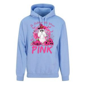 In October We Wear Pin.K Breast Cancer Ghost Witch Halloween Unisex Surf Hoodie