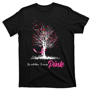 In October We Wear Pink Tree Breast Cancer Awareness T-Shirt