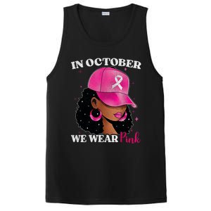 In October We Wear P.I.N.K. Black Woman Breast Cancer Awareness PosiCharge Competitor Tank