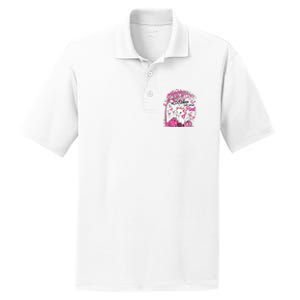 In October We Wear Pink Leopard Cat Breast Cancer Awareness PosiCharge RacerMesh Polo