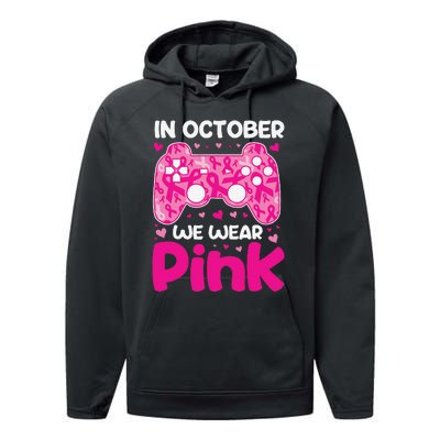 In October We Wear Pin.K Breast Cancer Gaming Performance Fleece Hoodie