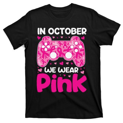 In October We Wear Pin.K Breast Cancer Gaming T-Shirt