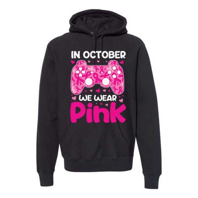 In October We Wear Pin.K Breast Cancer Gaming Premium Hoodie