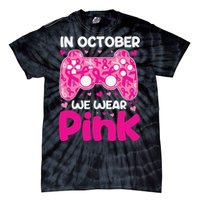 In October We Wear Pin.K Breast Cancer Gaming Tie-Dye T-Shirt