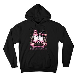 In October We Wear Ghost Witch Breast Cancer Awareness Hoodie