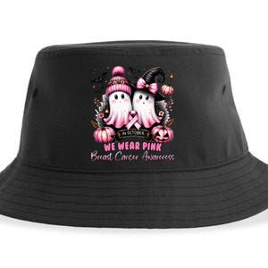 In October We Wear Ghost Witch Breast Cancer Awareness Sustainable Bucket Hat