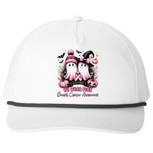 In October We Wear Ghost Witch Breast Cancer Awareness Snapback Five-Panel Rope Hat