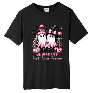 In October We Wear Ghost Witch Breast Cancer Awareness Tall Fusion ChromaSoft Performance T-Shirt