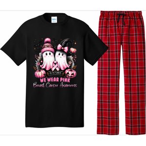 In October We Wear Ghost Witch Breast Cancer Awareness Pajama Set