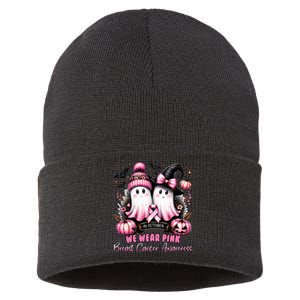 In October We Wear Ghost Witch Breast Cancer Awareness Sustainable Knit Beanie