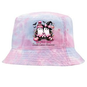 In October We Wear Ghost Witch Breast Cancer Awareness Tie-Dyed Bucket Hat