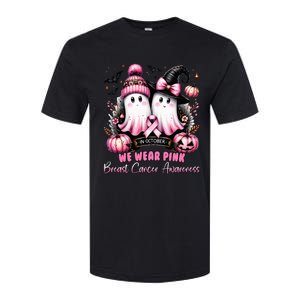 In October We Wear Ghost Witch Breast Cancer Awareness Softstyle CVC T-Shirt