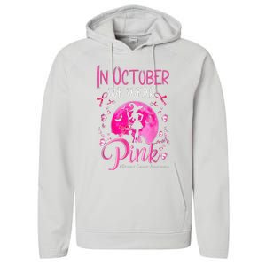 In October We Wear Pink Pumpkin Breast Cancer Awareness Cute Performance Fleece Hoodie