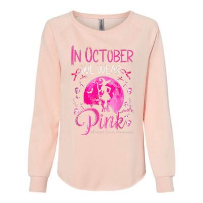 In October We Wear Pink Pumpkin Breast Cancer Awareness Cute Womens California Wash Sweatshirt