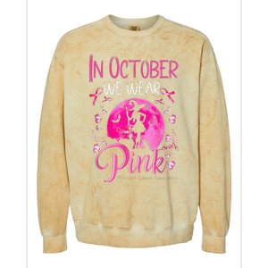 In October We Wear Pink Pumpkin Breast Cancer Awareness Cute Colorblast Crewneck Sweatshirt