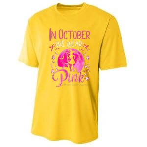 In October We Wear Pink Pumpkin Breast Cancer Awareness Cute Performance Sprint T-Shirt