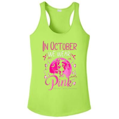 In October We Wear Pink Pumpkin Breast Cancer Awareness Cute Ladies PosiCharge Competitor Racerback Tank