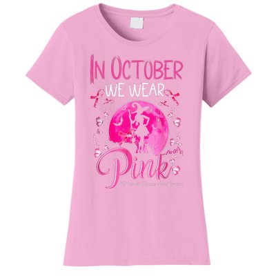 In October We Wear Pink Pumpkin Breast Cancer Awareness Cute Women's T-Shirt