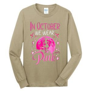 In October We Wear Pink Pumpkin Breast Cancer Awareness Cute Tall Long Sleeve T-Shirt