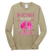 In October We Wear Pink Pumpkin Breast Cancer Awareness Cute Tall Long Sleeve T-Shirt