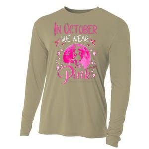 In October We Wear Pink Pumpkin Breast Cancer Awareness Cute Cooling Performance Long Sleeve Crew