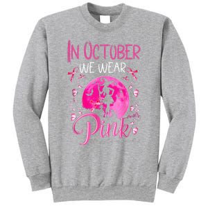 In October We Wear Pink Pumpkin Breast Cancer Awareness Cute Sweatshirt