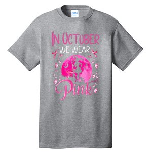 In October We Wear Pink Pumpkin Breast Cancer Awareness Cute Tall T-Shirt