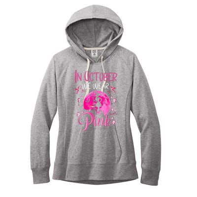 In October We Wear Pink Pumpkin Breast Cancer Awareness Cute Women's Fleece Hoodie