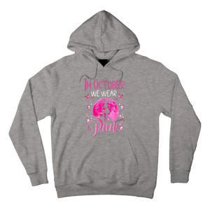 In October We Wear Pink Pumpkin Breast Cancer Awareness Cute Tall Hoodie