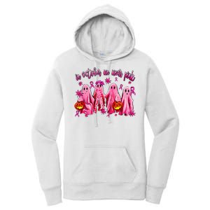 In October We Wear Pin.K Breast Cancer Awareness Halloween Women's Pullover Hoodie