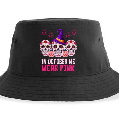 In October We Wear Pink Day Of The Dead Skulls Sustainable Bucket Hat