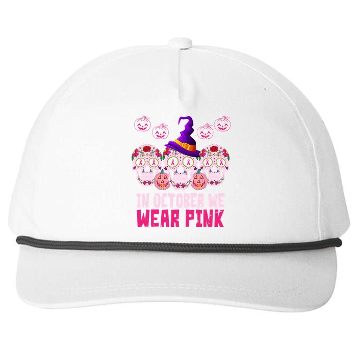 In October We Wear Pink Day Of The Dead Skulls Snapback Five-Panel Rope Hat