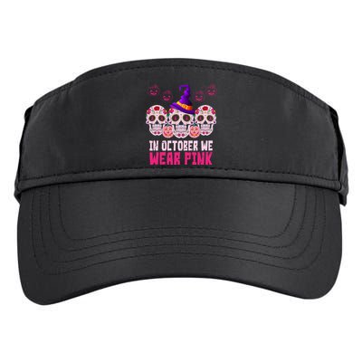 In October We Wear Pink Day Of The Dead Skulls Adult Drive Performance Visor