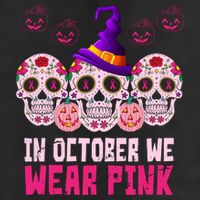 In October We Wear Pink Day Of The Dead Skulls Adult Drive Performance Visor