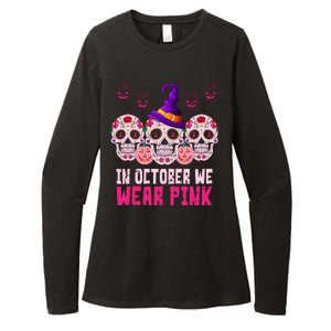 In October We Wear Pink Day Of The Dead Skulls Womens CVC Long Sleeve Shirt