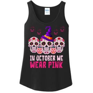 In October We Wear Pink Day Of The Dead Skulls Ladies Essential Tank