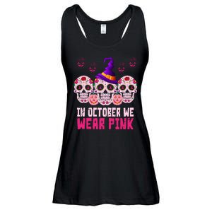 In October We Wear Pink Day Of The Dead Skulls Ladies Essential Flowy Tank