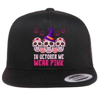 In October We Wear Pink Day Of The Dead Skulls Flatbill Hat